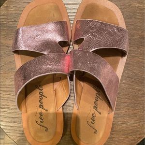 Free People Sandals, Metallic Pink